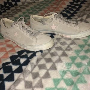 Pink, Gray, & white converse